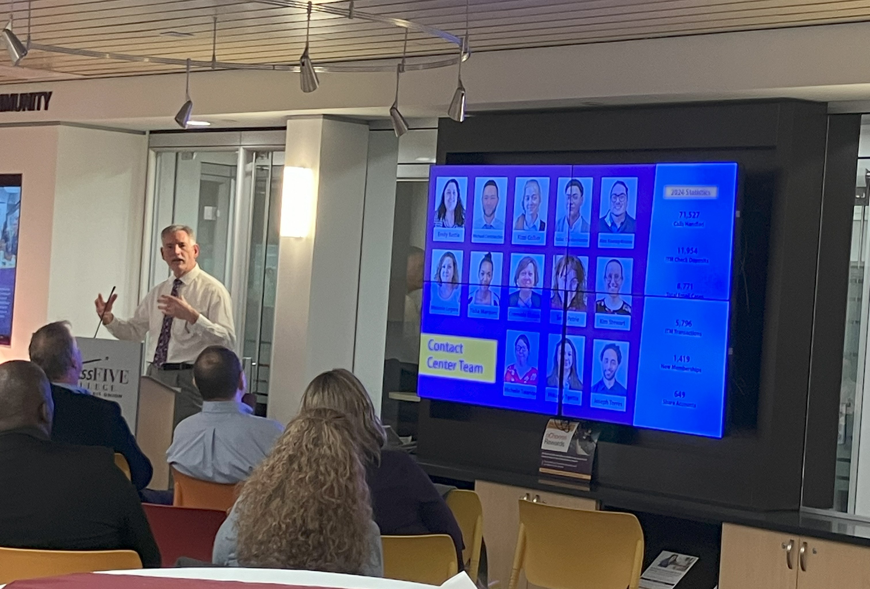 Rich Kump, recognizing the Contact Center staff at the Annual meeting. 