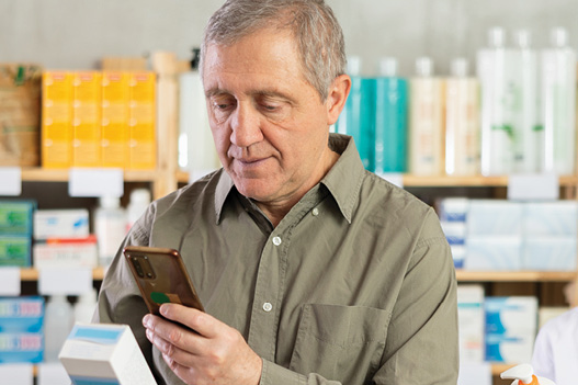 man scanning a qr code
