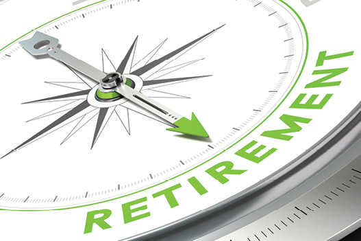 compass pointing to retirement