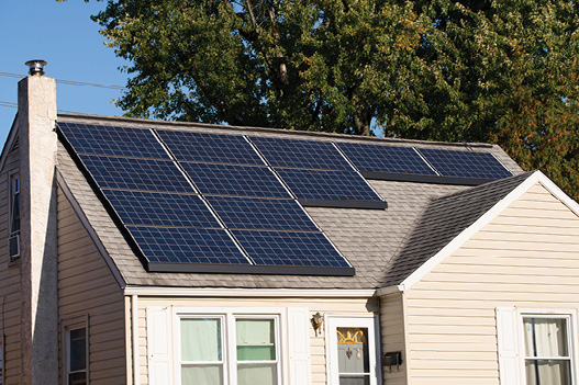 solar panels on house