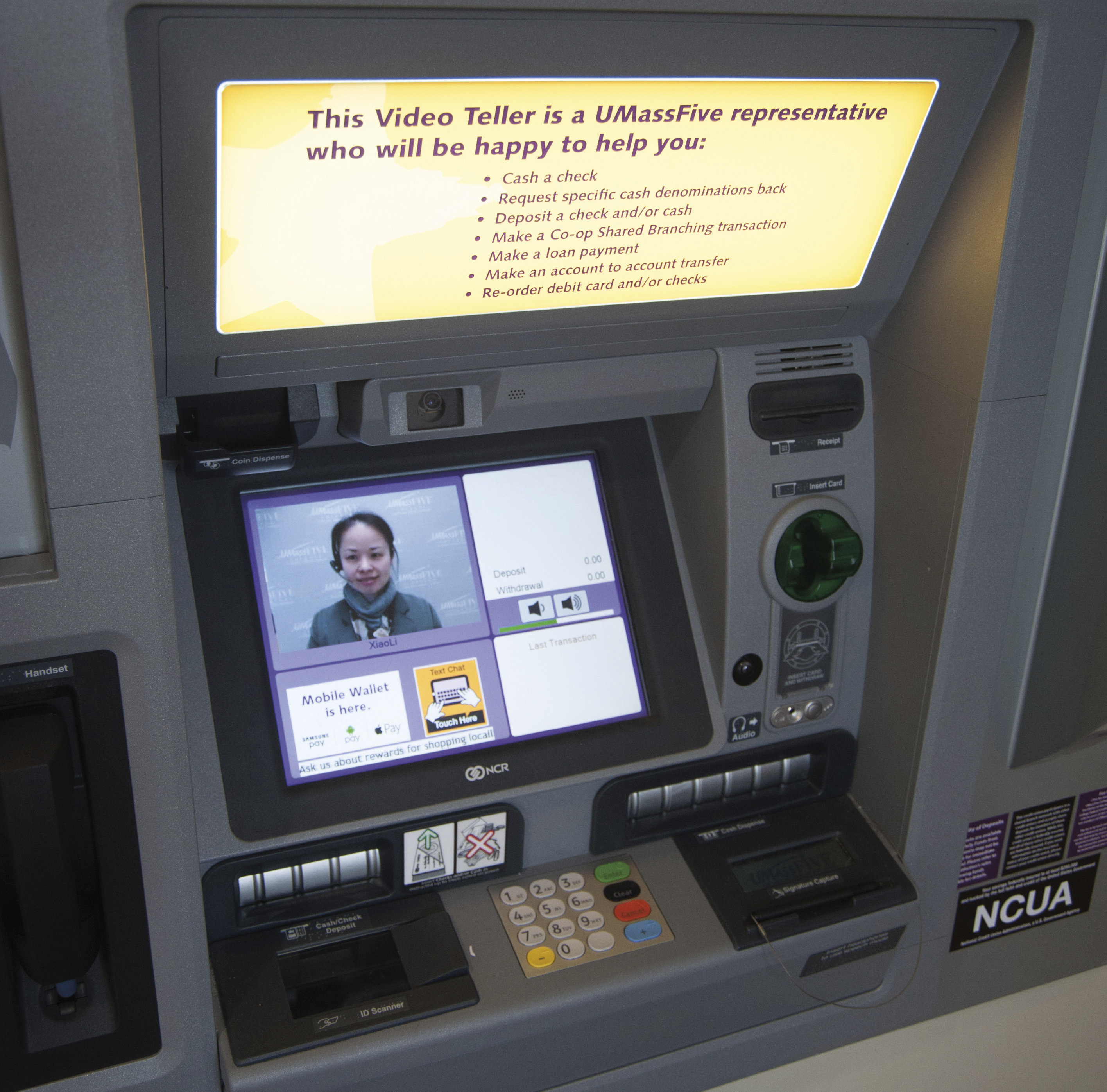 UMassFive Video Tellers can help our members through the ATM